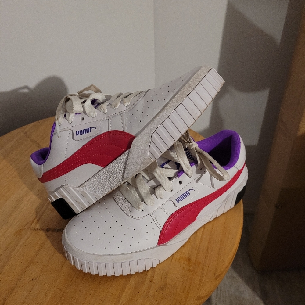 Puma Cali White Pink Purple SZ 8
